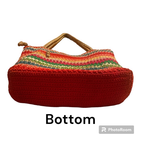 The Sak Woven Crochet Rainbow Colorful Shoulder Bag Tote Purse - Picture 4 of 6